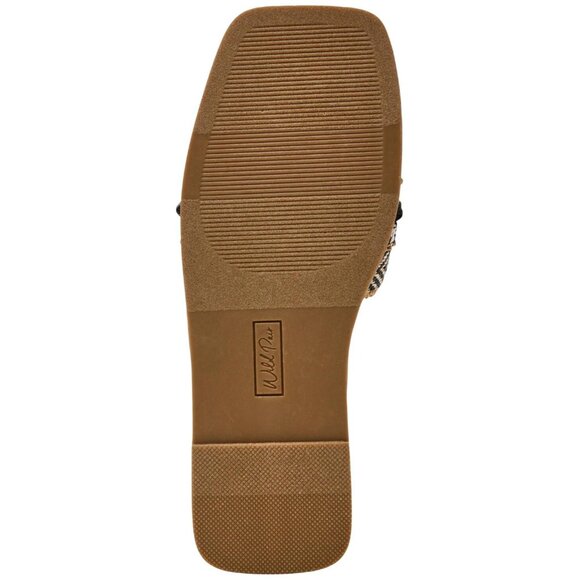 NWT Wild Pair Womens Daisyy Slide Flat Sandals Embellished Black / Natural 8M - Picture 5 of 12